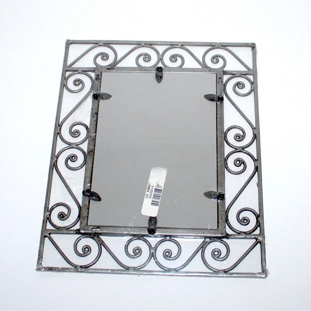 Pier 1 Imports Photo Frame metal silver Scroll 5 x 7 picture wall hanging